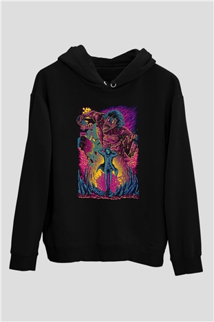 Attack On Titan Baskılı Unisex Siyah Hoodie