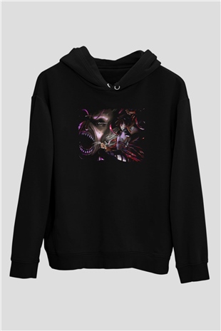 Attack On Titan Baskılı Unisex Siyah Hoodie