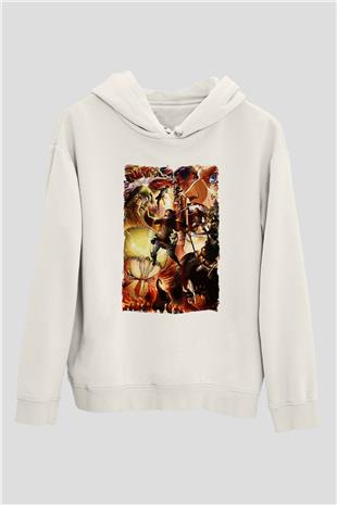 Attack On Titan Baskılı Unisex Siyah Hoodie