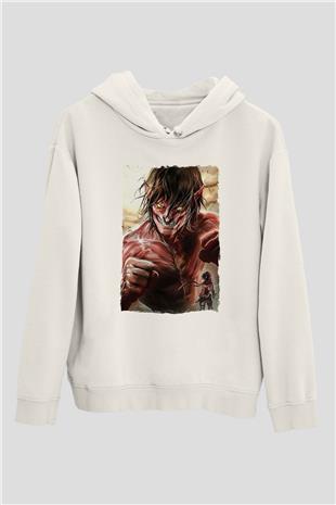 Attack On Titan Baskılı Unisex Siyah Hoodie