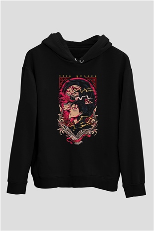 Attack On Titan Baskılı Unisex Siyah Hoodie