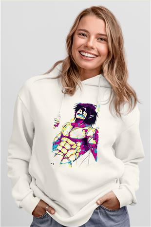 Attack On Titan Baskılı Unisex Siyah Hoodie