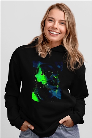 Attack On Titan Baskılı Unisex Siyah Hoodie