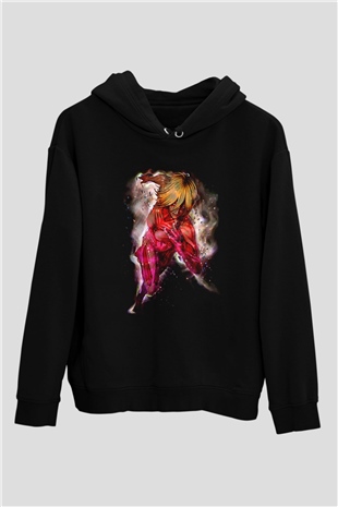 Attack On Titan Baskılı Unisex Siyah Hoodie