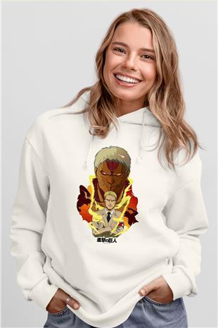 Attack On Titan Baskılı Unisex Siyah Hoodie
