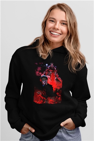 Attack On Titan Baskılı Unisex Siyah Hoodie