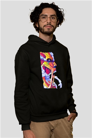 Attack On Titan Baskılı Unisex Siyah Hoodie