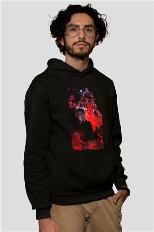 Attack On Titan Baskılı Unisex Siyah Hoodie
