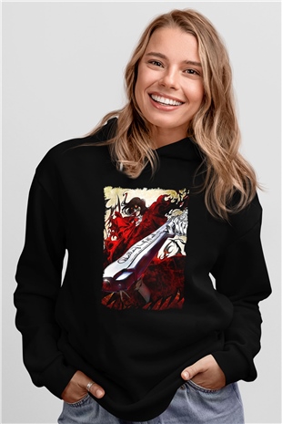 Attack On Titan Baskılı Unisex Siyah Hoodie
