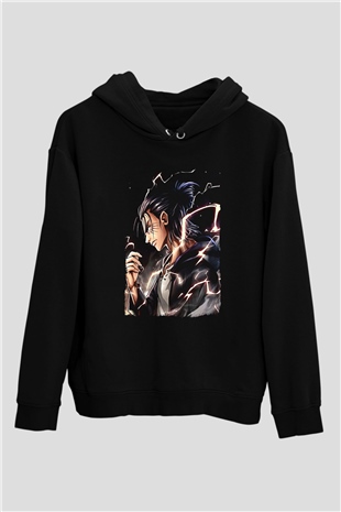 Attack On Titan Baskılı Unisex Siyah Hoodie