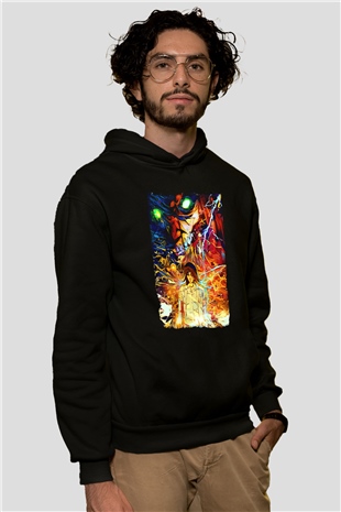Attack On Titan Baskılı Unisex Siyah Hoodie