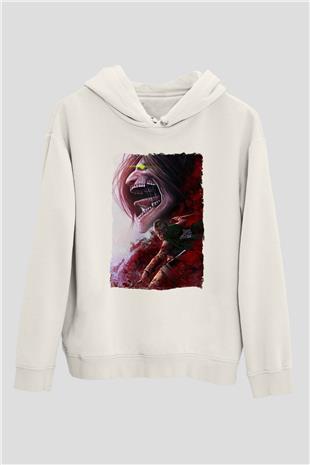 Attack On Titan Baskılı Unisex Siyah Hoodie