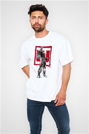 Attack On Titan Baskılı Unisex Siyah Oversize Tişört - Tshirt