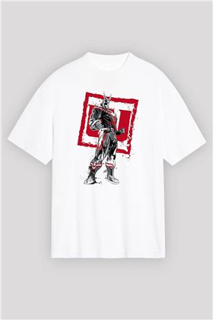 Attack On Titan Baskılı Unisex Siyah Oversize Tişört - Tshirt