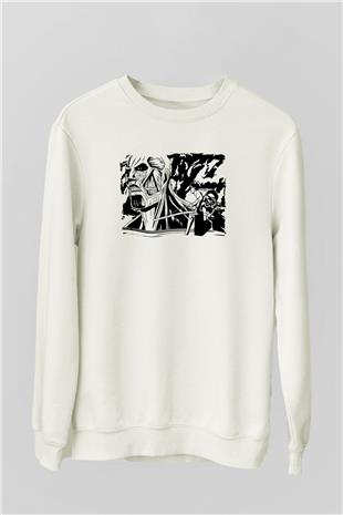 Attack On Titan Baskılı Unisex Siyah Sweatshirt