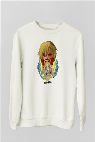 Attack On Titan Baskılı Unisex Siyah Sweatshirt