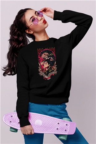 Attack On Titan Baskılı Unisex Siyah Sweatshirt