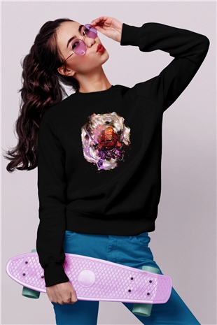 Attack On Titan Baskılı Unisex Siyah Sweatshirt