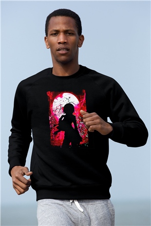 Attack On Titan Baskılı Unisex Siyah Sweatshirt