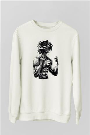 Attack On Titan Baskılı Unisex Siyah Sweatshirt