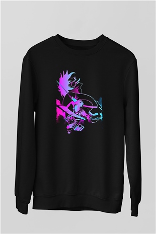Attack On Titan Baskılı Unisex Siyah Sweatshirt