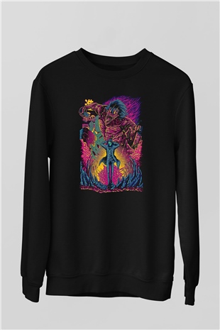Attack On Titan Baskılı Unisex Siyah Sweatshirt