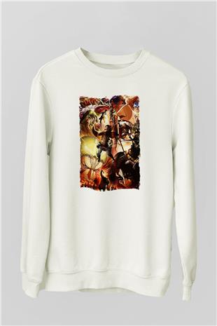 Attack On Titan Baskılı Unisex Siyah Sweatshirt