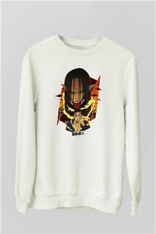 Attack On Titan Baskılı Unisex Siyah Sweatshirt