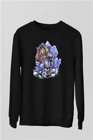 Attack On Titan Baskılı Unisex Siyah Sweatshirt