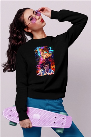 Attack On Titan Baskılı Unisex Siyah Sweatshirt