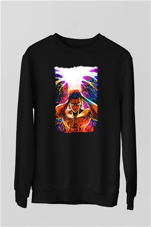Attack On Titan Baskılı Unisex Siyah Sweatshirt