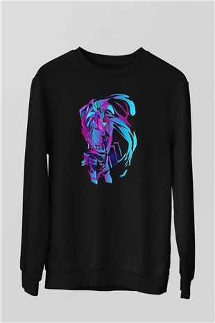 Attack On Titan Baskılı Unisex Siyah Sweatshirt