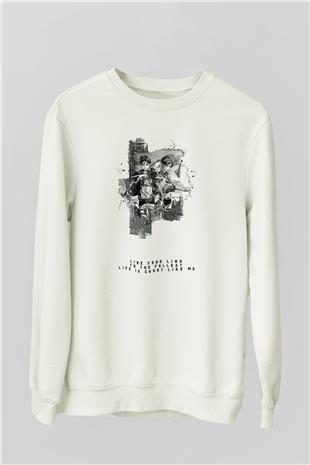 Attack On Titan Baskılı Unisex Siyah Sweatshirt