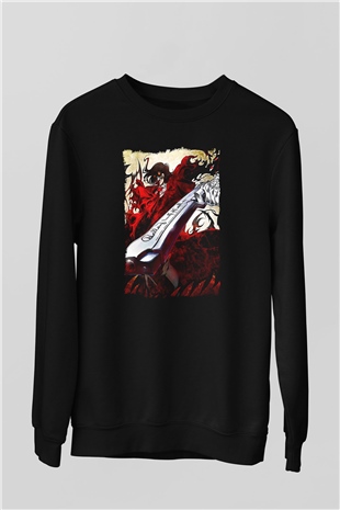 Attack On Titan Baskılı Unisex Siyah Sweatshirt