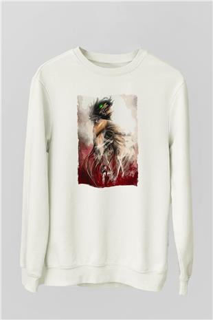 Attack On Titan Baskılı Unisex Siyah Sweatshirt