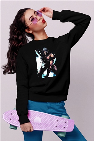 Attack On Titan Baskılı Unisex Siyah Sweatshirt