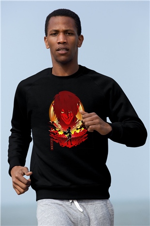 Attack On Titan Baskılı Unisex Siyah Sweatshirt