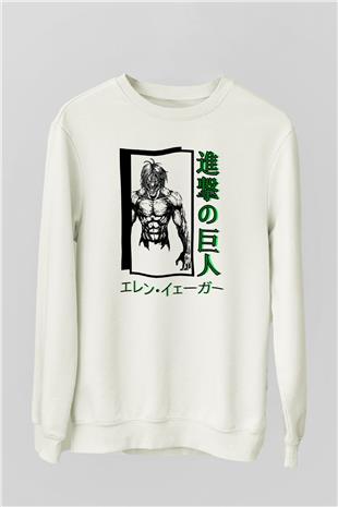 Attack On Titan Baskılı Unisex Siyah Sweatshirt