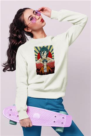 Attack On Titan Baskılı Unisex Siyah Sweatshirt
