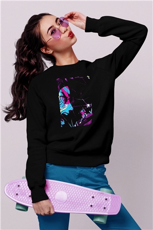 Attack On Titan Baskılı Unisex Siyah Sweatshirt