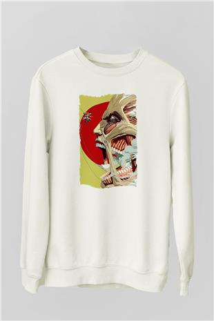 Attack On Titan Baskılı Unisex Siyah Sweatshirt