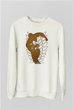 Attack On Titan Baskılı Unisex Siyah Sweatshirt