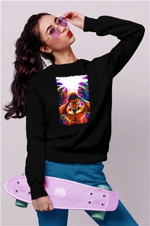 Attack On Titan Baskılı Unisex Siyah Sweatshirt