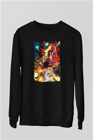 Attack On Titan Baskılı Unisex Siyah Sweatshirt