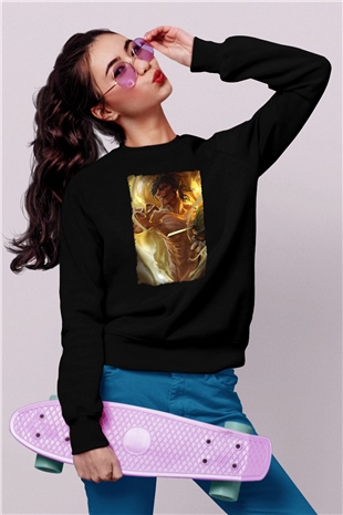 Attack On Titan Baskılı Unisex Siyah Sweatshirt