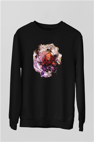Attack On Titan Baskılı Unisex Siyah Sweatshirt