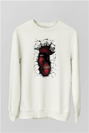 Attack On Titan Baskılı Unisex Siyah Sweatshirt