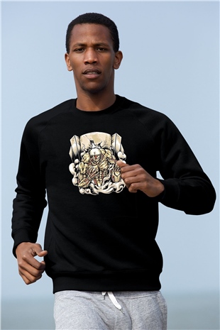 Attack On Titan Baskılı Unisex Siyah Sweatshirt