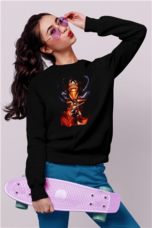Attack On Titan Baskılı Unisex Siyah Sweatshirt