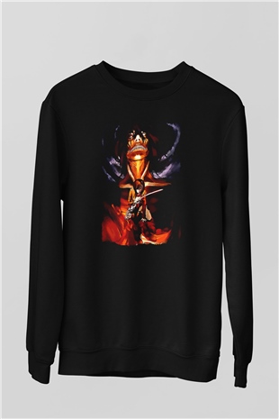 Attack On Titan Baskılı Unisex Siyah Sweatshirt